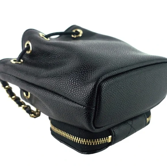 CHANEL Mini CC Black Pocket Caviar Leather Gold Chain & Leather Strap Bucket Bag - Picture 8 of 12